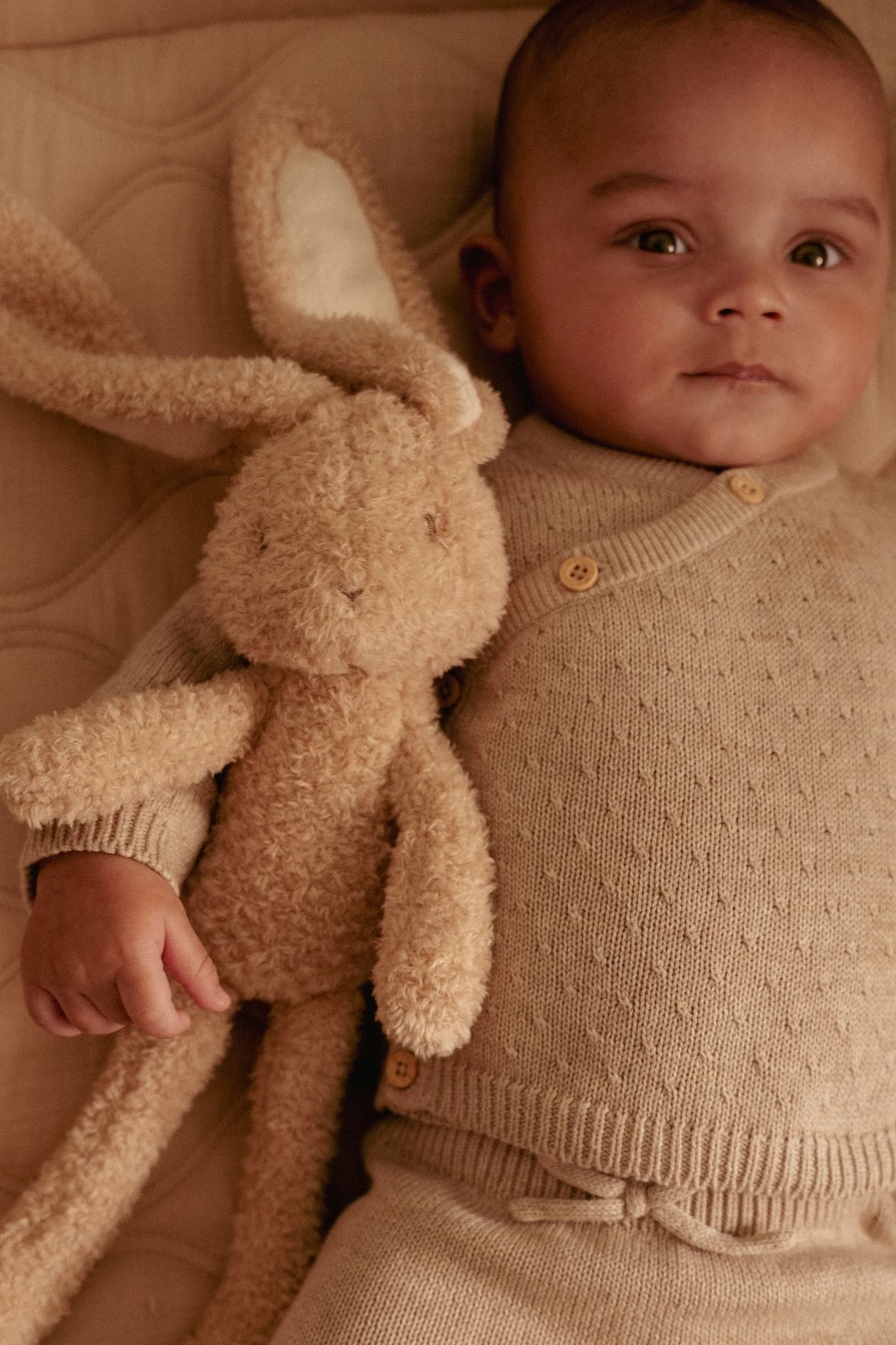 Gebreid broekje beige Little Goose