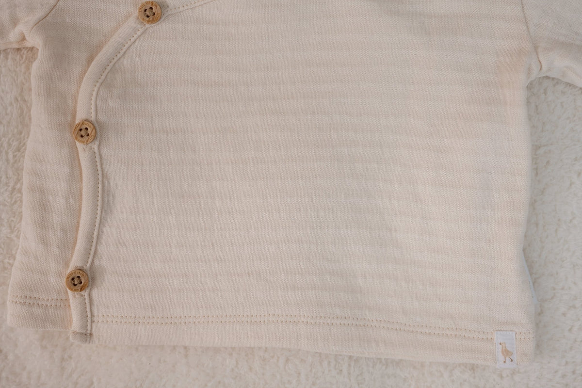 T-shirt overslag lange mouw beige Little Goose