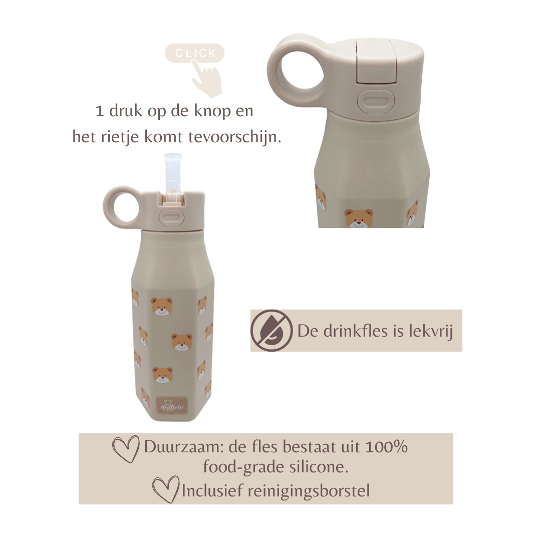 Mabebi drinkfles - beer - beige