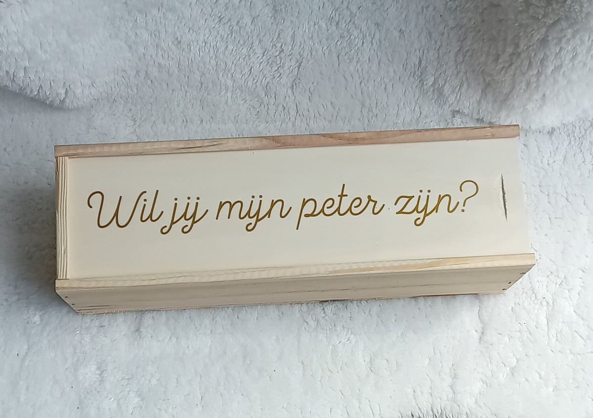 Wijnkist met schuifdeksel