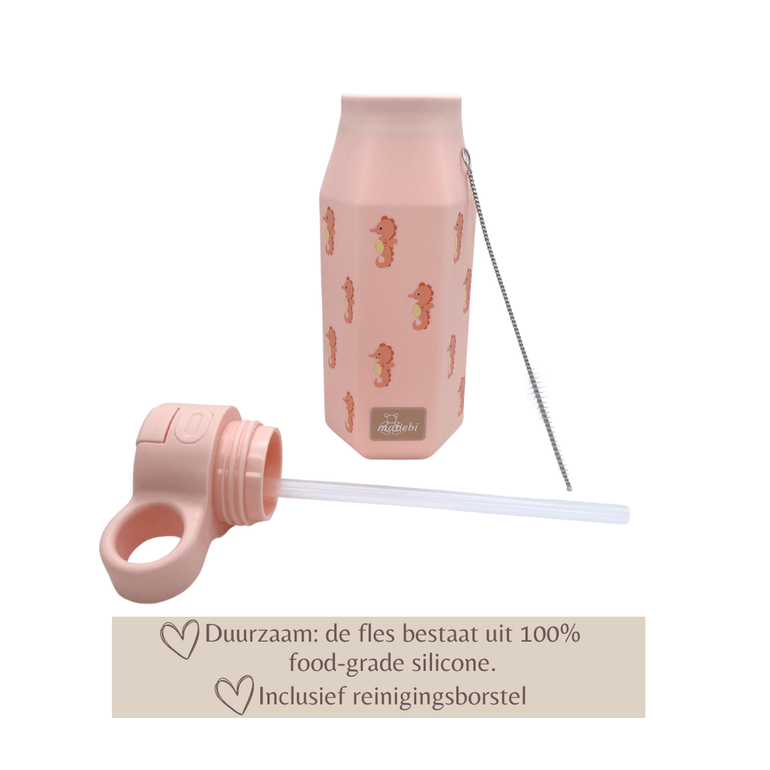 Mabebi drinkfles - zeepaard - roze