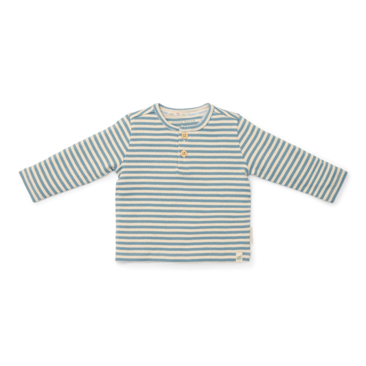 T-shirt lange mouw Stone Blue Stripe maat 56