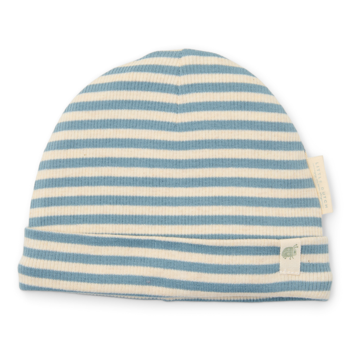 Babymuts Stone Blue Stripe maat 44/56 0-3M