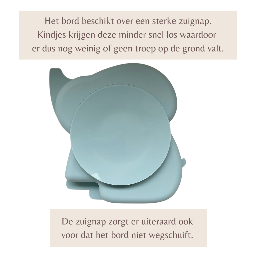 Mabebi siliconen verdeelbord met zuignap blauw
