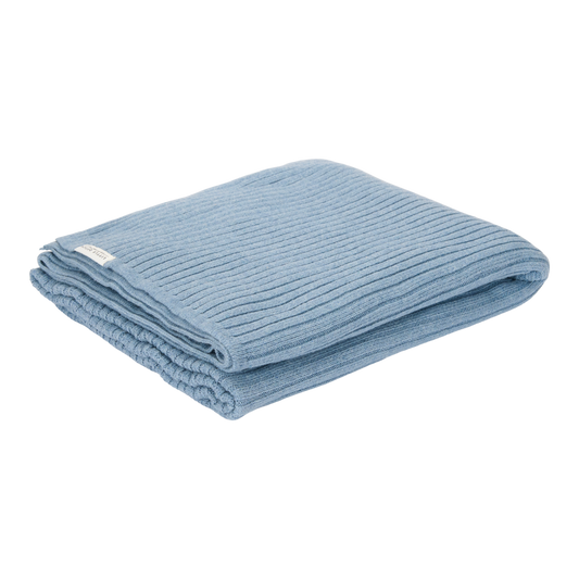 Wiegdeken gebreid blauw