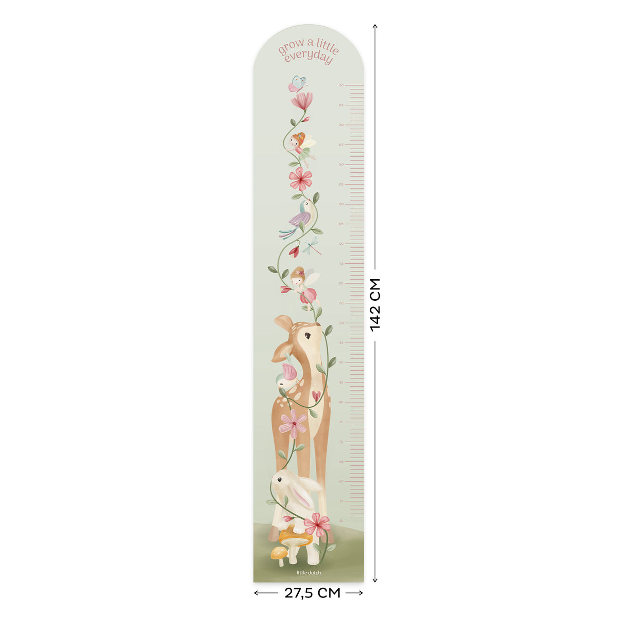 Groeimeter muursticker "Fairy Garden"