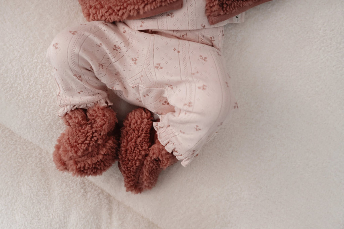 Teddy slofjes roze