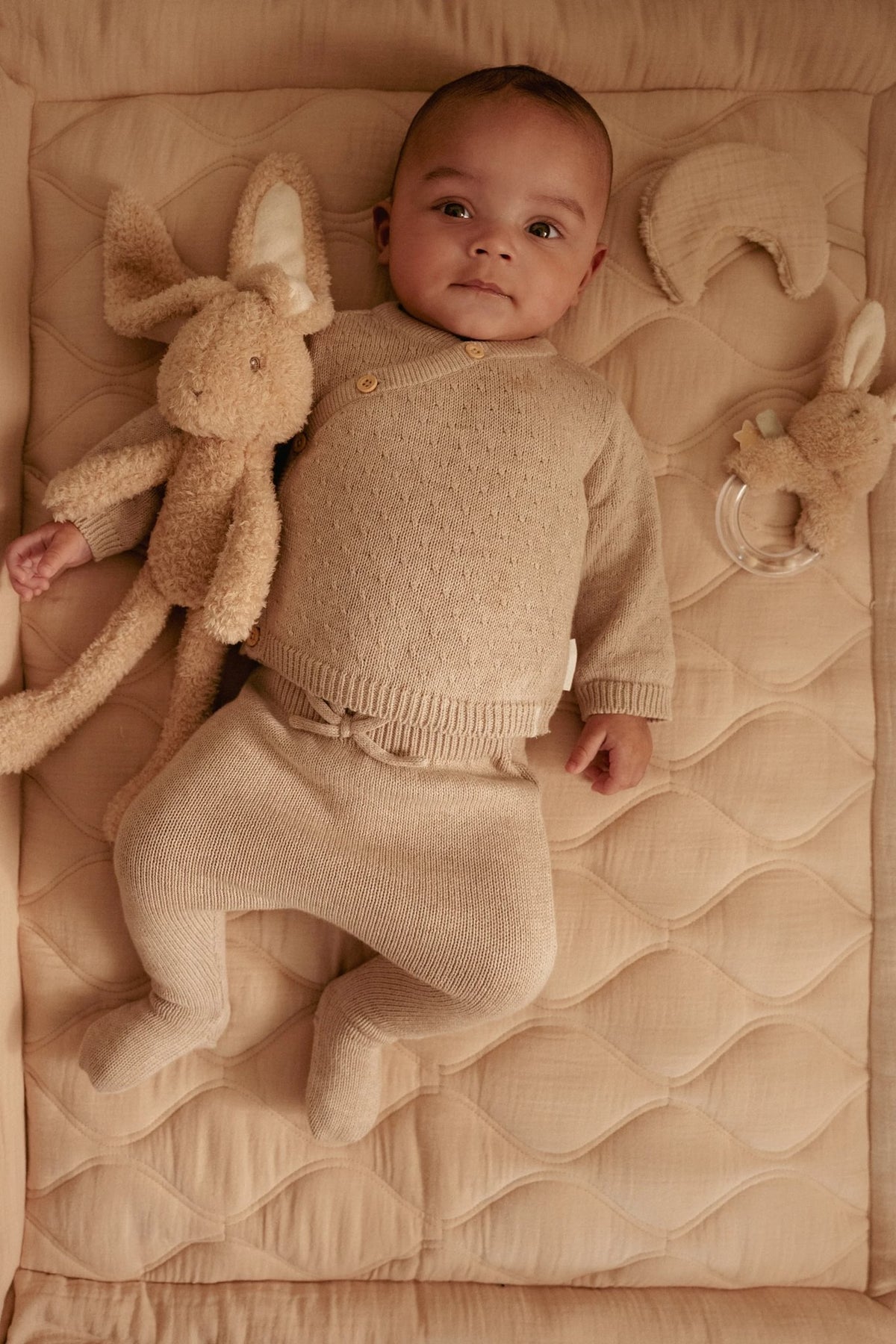 Gebreid broekje beige Little Goose