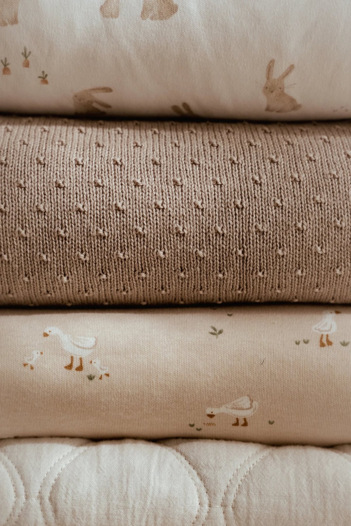Wiegdeken gebreid beige "Pure Soft Beige"