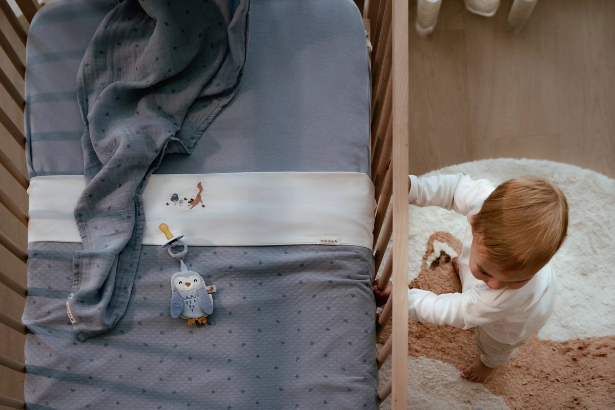 Wiegdeken blauw "Pure Denim Blue"