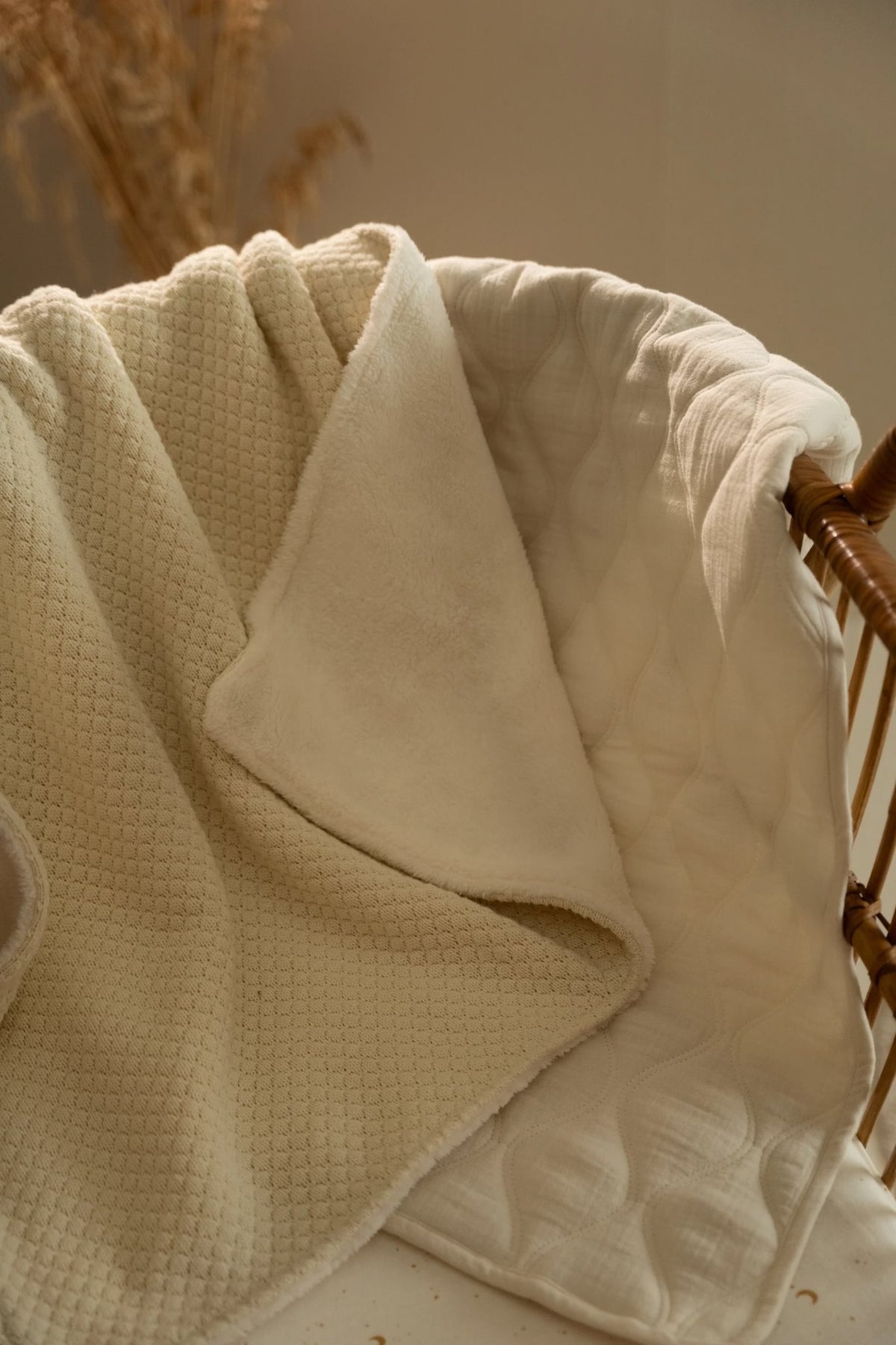 Wiegdeken gebreid wit "Pure White"