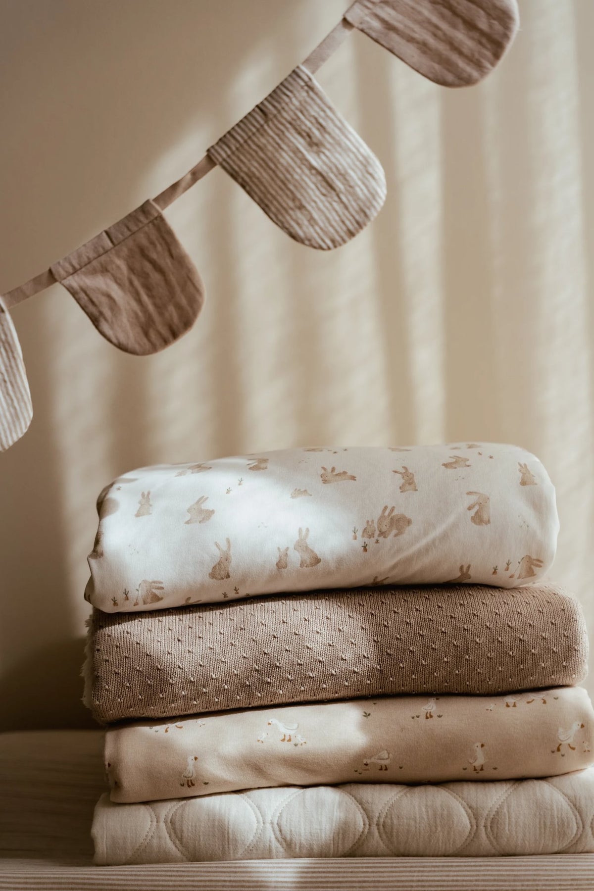 Wiegdeken gebreid/fleece beige "Pure Soft Beige"