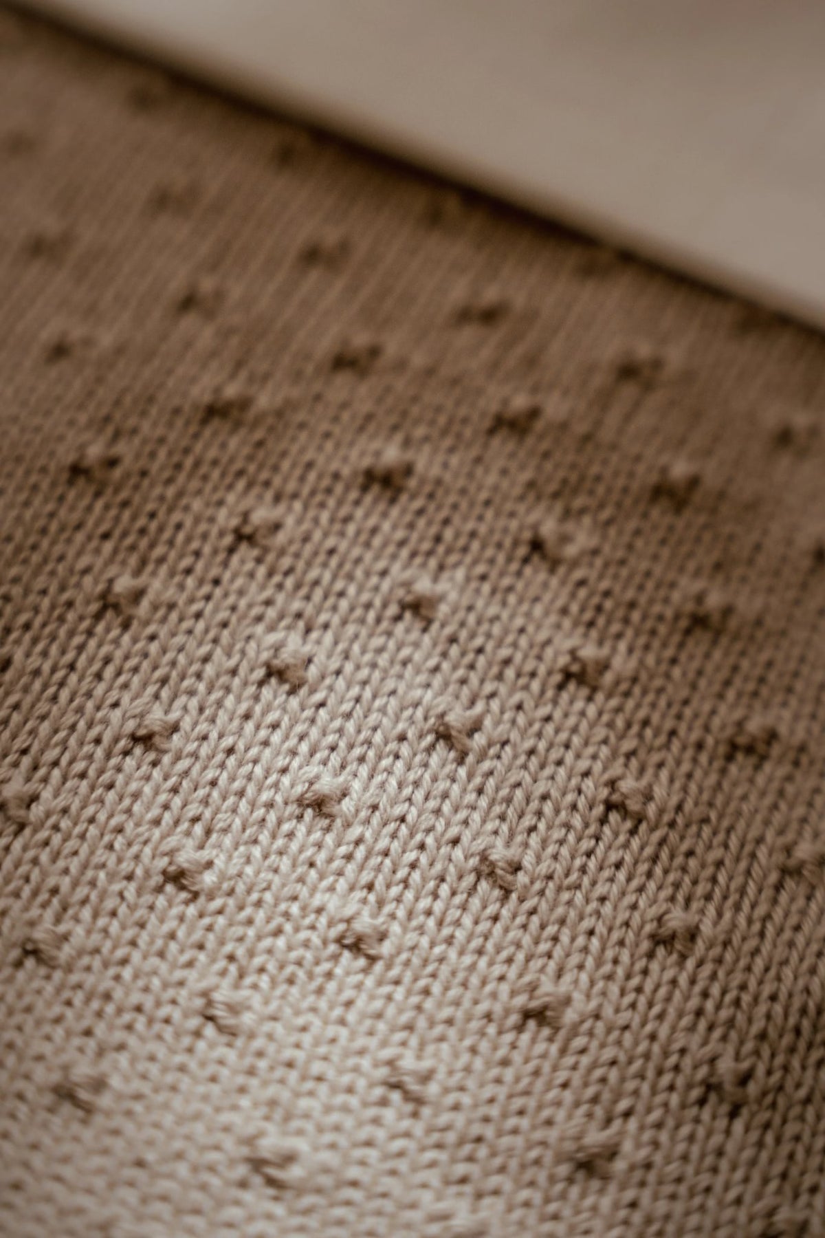Wiegdeken gebreid beige "Pure Soft Beige"