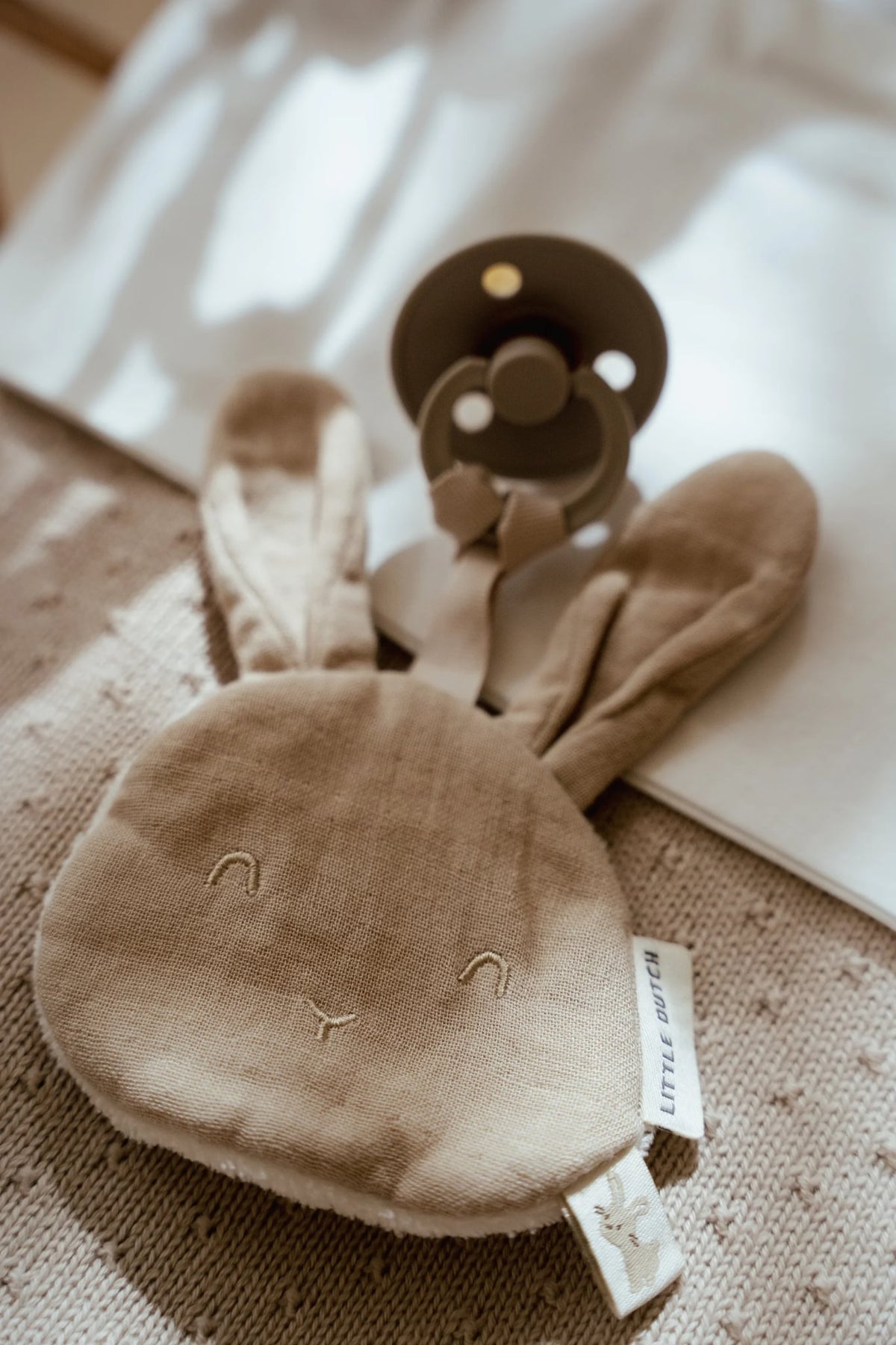Wiegdeken gebreid beige "Pure Soft Beige"