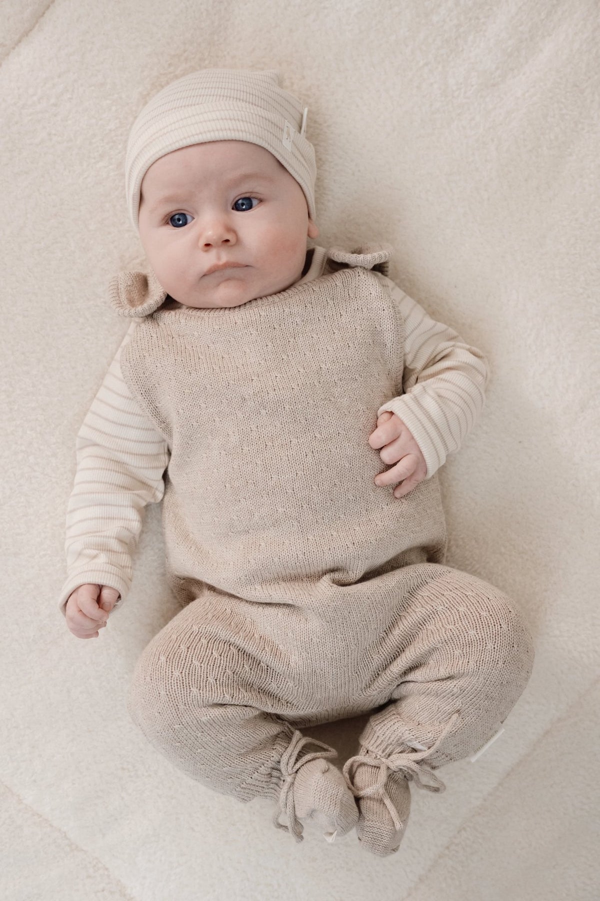 Gebreid boxpakje beige Little Goose
