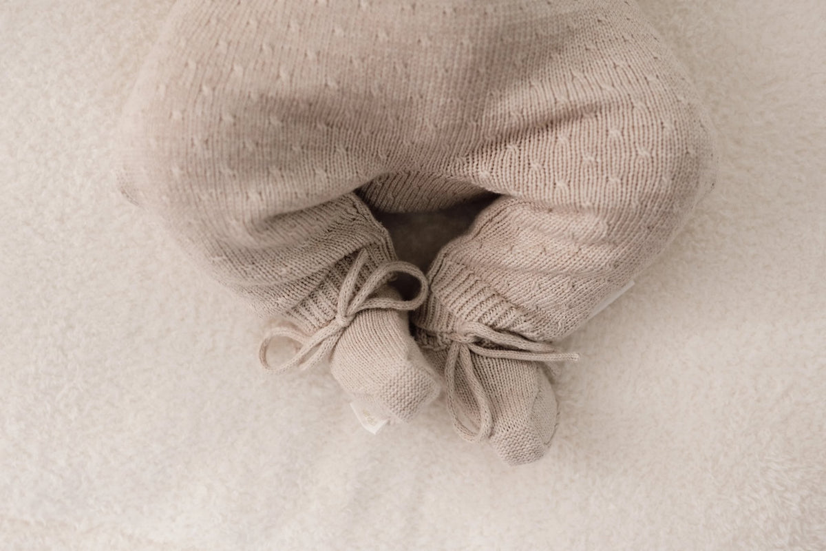 Gebreid boxpakje beige Little Goose