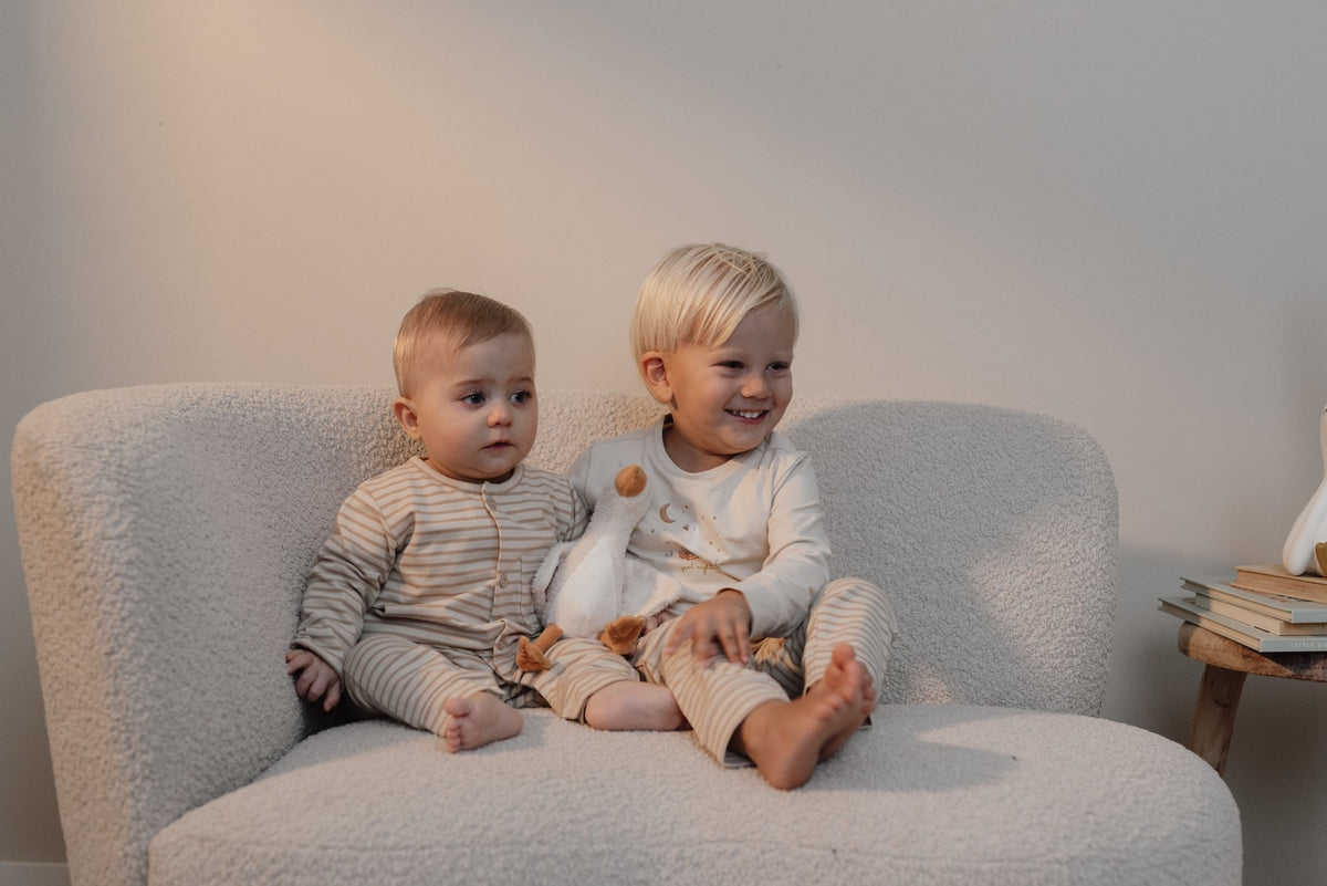 Little Dutch ééndelige pyjama - zand - gestreept
