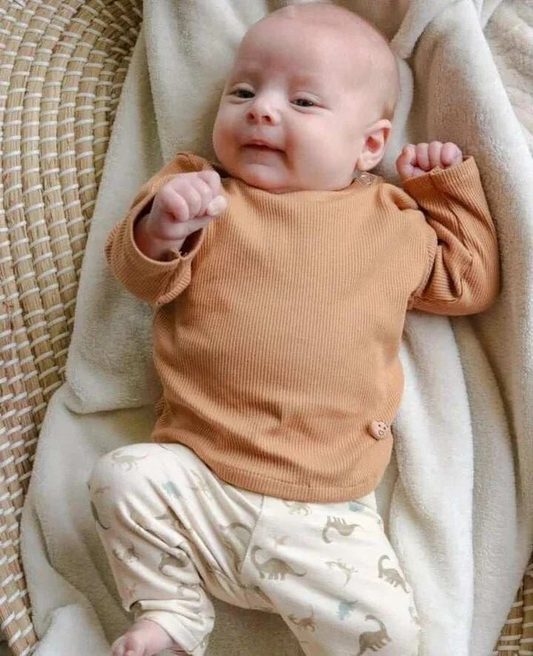 T-shirt camel ribjersey
