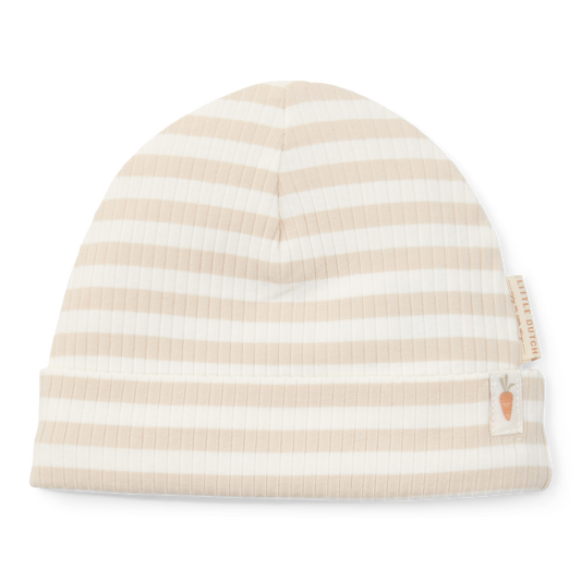 Little Dutch babymuts Stripe Sand/White